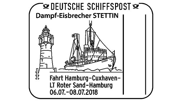 Schiffspoststempel auf der Stettin