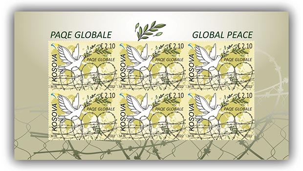 Briefmarke für den Frieden aus dem Kosovo